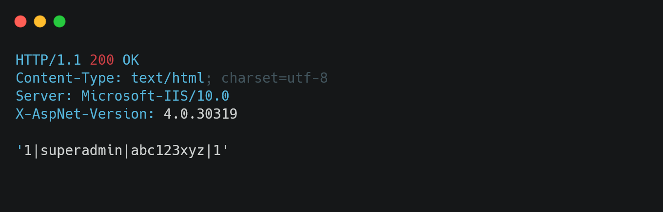 SQL Injection response